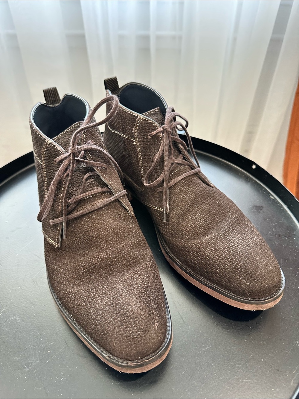 Stacy Adams Textured Dark Brown Chukka Boots